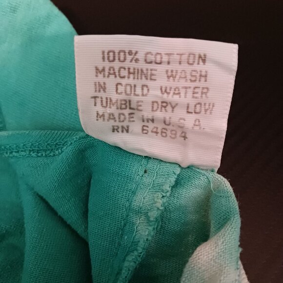 VTG Bridge Sportswear Co. Cotton Teal/White Tie-Dye‎ Smocked Waist Dress Size L - Picture 9 of 13